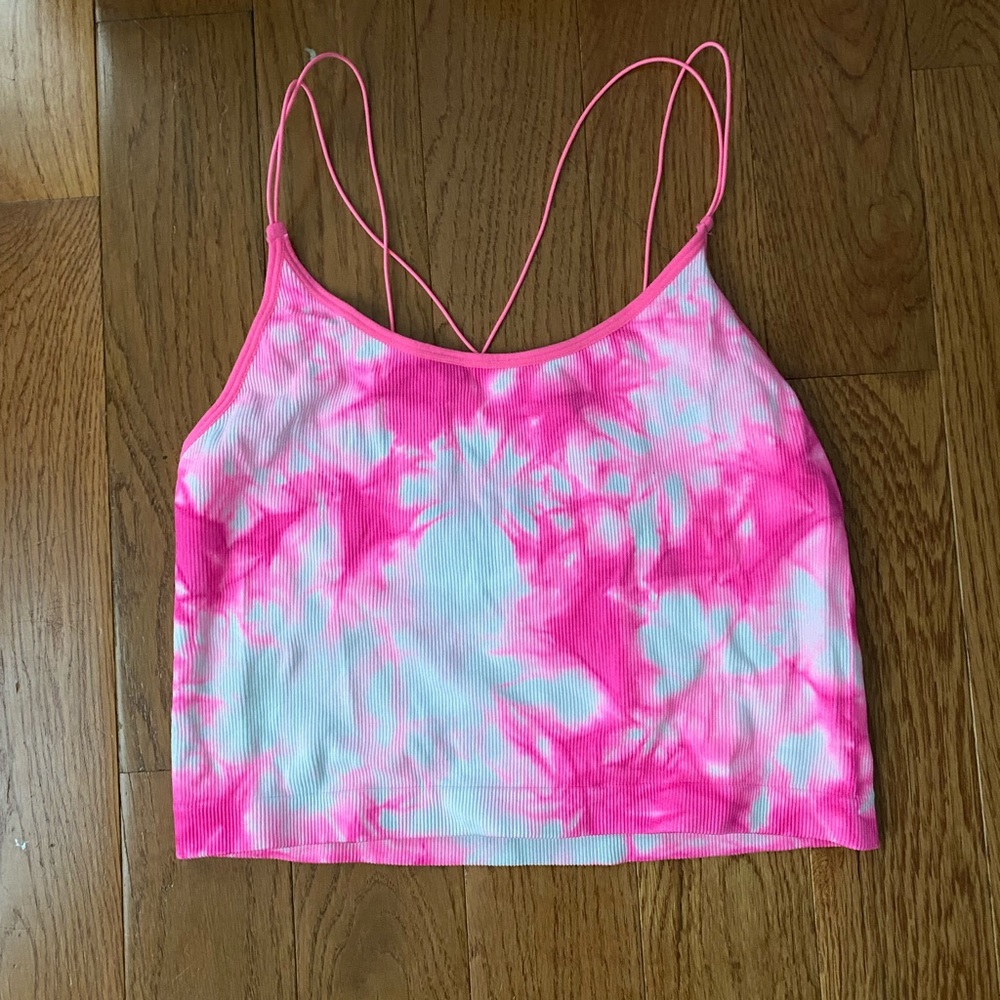 Pink tie dye tank top